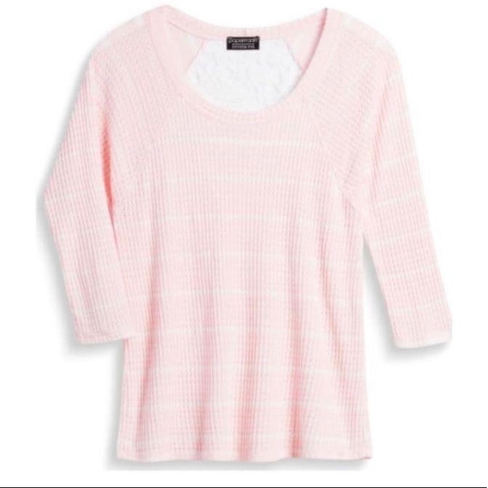 Papermoon Pink Lace Waffle Top